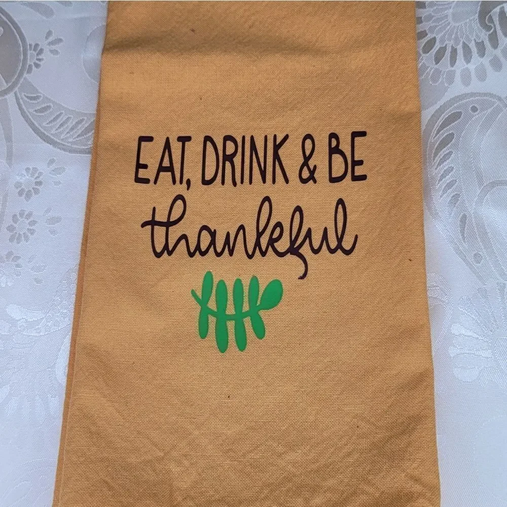100% Cotton Honey Gold‎ Thanksgiving Dish Towels